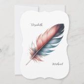 Flüstern von Grace Feathered Elegance Minimalismus Einladung (Rückseite)