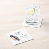 Flüstern von Grace Feathered Elegance Minimalismus Rechteckiger Pappuntersetzer (Vor Ort)