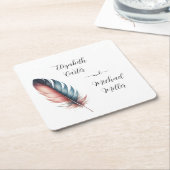 Flüstern von Grace Feathered Elegance Minimalismus Rechteckiger Pappuntersetzer (angewinkelt)