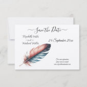 Flüstern von Grace Feathered Elegance Minimalismus Save The Date (Vorderseite)