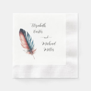 Flüstern von Grace Feathered Elegance Minimalismus Serviette