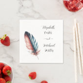 Flüstern von Grace Feathered Elegance Minimalismus Serviette (Beispiel)