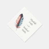 Flüstern von Grace Feathered Elegance Minimalismus Serviette (Ecke)