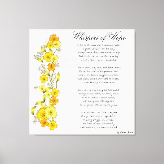 Flüstern von Hope Canvas Print Leinwanddruck (Vorderseite)