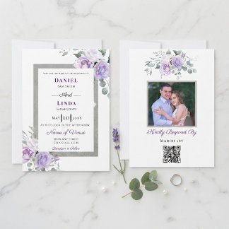 Flüstern von Lavendel: Eleganz in Blüte Foto Einladung