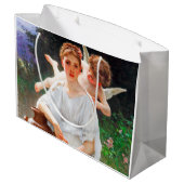 Flüstern von Liebe, Bouguereau Große Geschenktüte (Rückseite Schrägansicht)