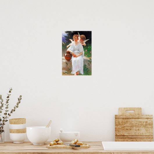 Flüstern von Liebe, Bouguereau Poster (Küche)