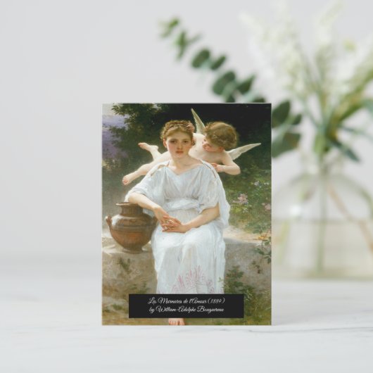 Flüstern von Liebe durch Bouguereau Postkarte (Stehend Vorderseite)
