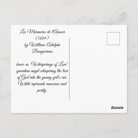 Flüstern von Liebe durch Bouguereau Postkarte (Rückseite)