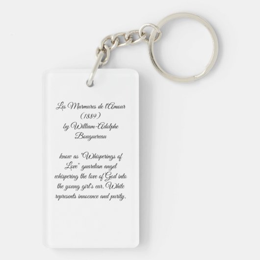 Flüstern von Liebe durch Bouguereau Schlüsselanhänger (Rückseite)