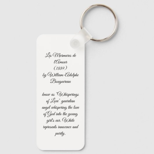 Flüstern von Liebe durch Bouguereau Schlüsselanhänger (Rückseite)