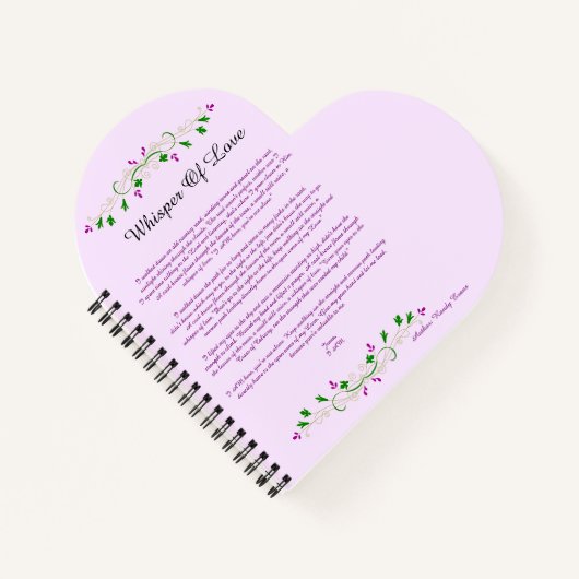 Flüstern von Liebe Notizblock (Vorderseite)