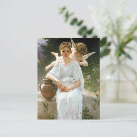 "Flüstern von Liebe" von Bouguereau Postkarte (Stehend Vorderseite)
