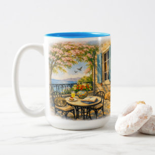 Flüstern von Salbei Vintage-Meeresleben Zweifarbige Tasse