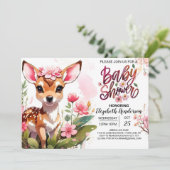 Flüstern von Wäldern der Hirschbaby-Mädchendusche Einladung (Stehend Vorderseite)