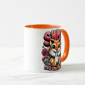 Flüstern wirft einem künstlerischen Shhhh niemande Tasse (VorderseiteRechts)