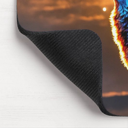 Flüsternacht: Wolf Moon Mouse Pad Mousepad (Ecke)