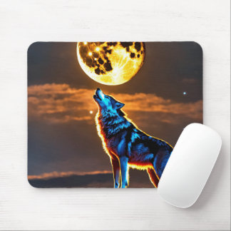 Flüsternacht: Wolf Moon Mouse Pad Mousepad