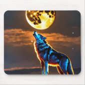 Flüsternacht: Wolf Moon Mouse Pad Mousepad (Vorne)