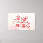 Flüsternblut - Zarte rote Blume auf Soft Ton Leinwanddruck (Vorderseite)