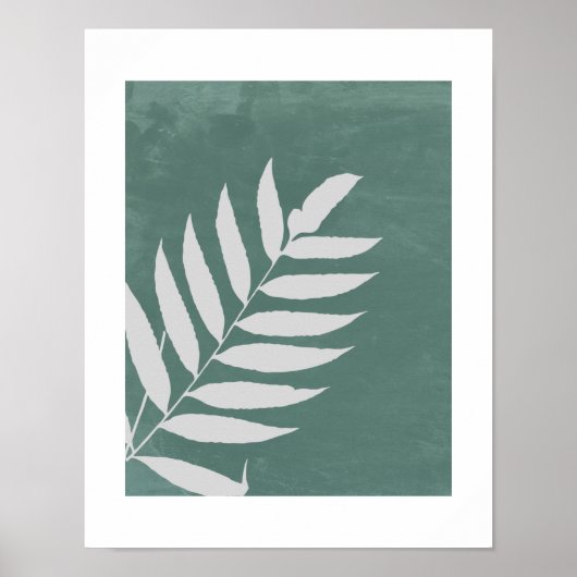 "flüsternd" - ein Minimalistisches weißes Heckenbl Poster (Vorne)