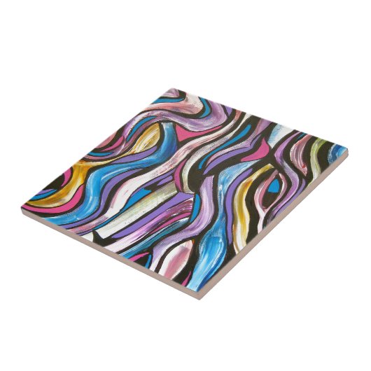 Flüsternde Baum-Hand gemalte abstrakte Kunst Fliese (Seite)