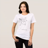 Flüsternde Blätter Minimalistische Linienkunst Bot Tri-Blend Shirt (Vorderseite voll)