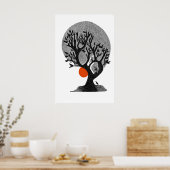 Flüsternde Blätter Wandkunst Moderne Baum-Silhouet Poster (Küche)