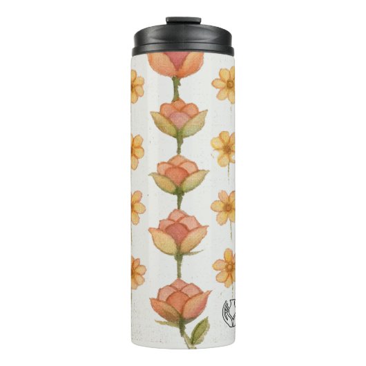 Flüsternde Blüten Thermosbecher (Vorderseite)