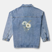 Flüsternde Blütenblätter: Sanfte blaue und cremefa Jeansjacke (Rückseite)