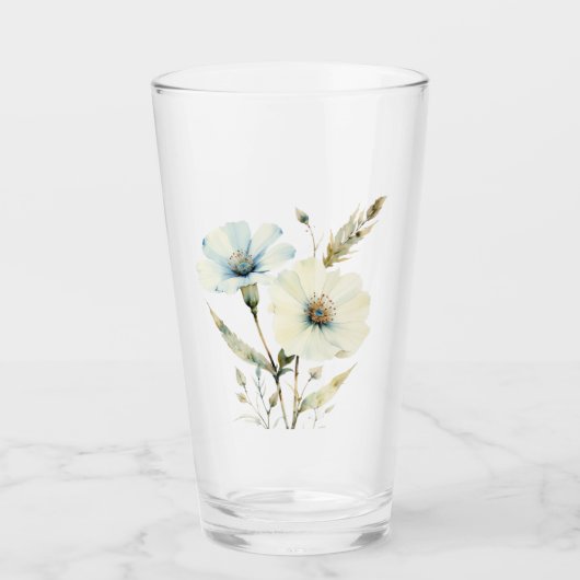 Flüsternde Blütenblätter: Sanfte Blaue und Cremige Glas (Vorderseite)