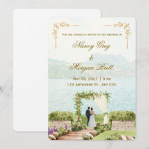 Flüsternde Botanica-Aquarell-Hochzeitseinladung