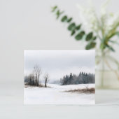 Flüsternde Kiefern Schneeiger Winter Postkarte (Stehend Vorderseite)