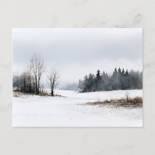 Flüsternde Kiefern Schneeiger Winter Postkarte (Vorderseite)