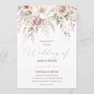 Flüsternde Magnolie Hochzeitseinladung Einladung
