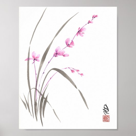 Flüsternde Orchideenblüte Poster (Vorne)