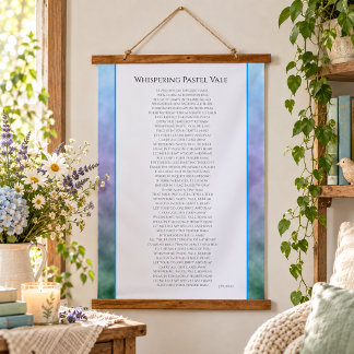Flüsternde Pastelltal-Poesie Wandteppich Mit Holzrahmen