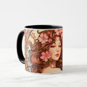 Flüsternde Reben Art Nouveau Schönheit Tasse (Vorderseite Links)