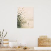 Flüsternde Schilf-Marsch Japanisches Minimalistisc Poster (Küche)