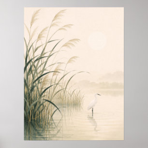 Flüsternde Schilf-Marsch Japanisches Minimalistisc Poster