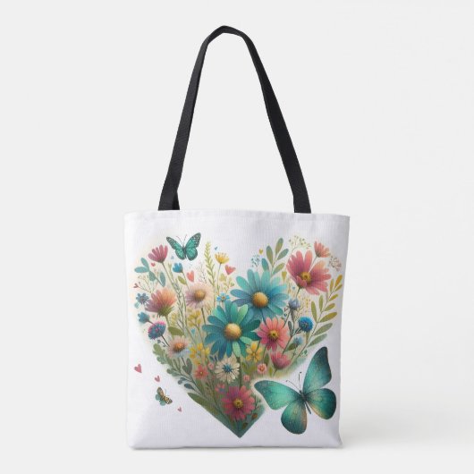 Flüsternde Schmetterlinge der Wildblumen Botanik Tasche (Rückseite)