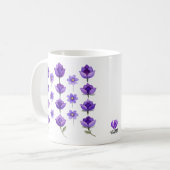 Flüsternde violette Blüten Kaffeetasse (Vorderseite Links)