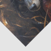 Flüsternde Wälder - Kleines Rot und der Schwarze W Seidenpapier (Detail)