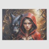 Flüsternde Wälder - Kleines Rot und der Schwarze W Seidenpapier (Vorderseite)