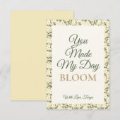 Flüsternde Wiese - Buttergelbe Blumengrenze Dankeskarte (Vorne/Hinten)