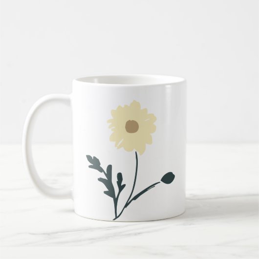 Flüsternde Wiese - Buttergelber Blumenschmuck Kaffeetasse (Links)