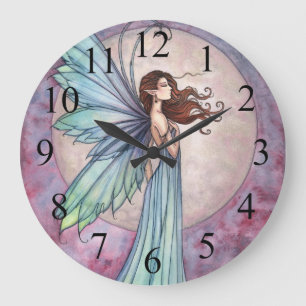 Flüsternde Windfee und Monduhr Große Wanduhr
