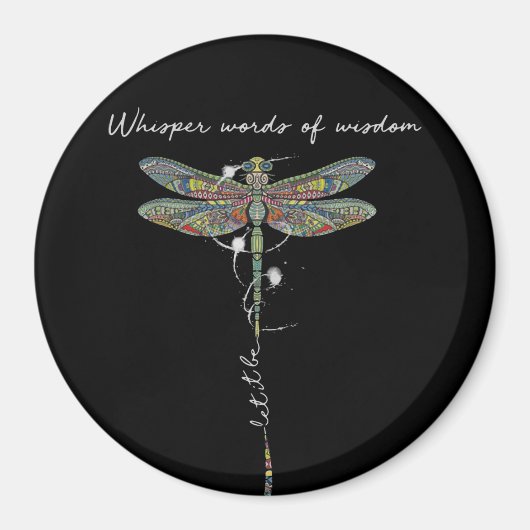 Flüsternde Worte der Weisheit Brocade Dragonfly Magnet (Vorne)