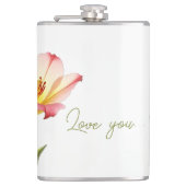 Flüsternde Zuneigung Lilies Flachmann (Vorderseite)