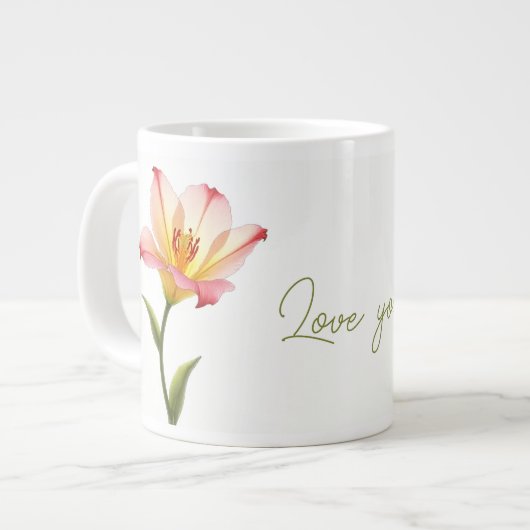 Flüsternde Zuneigung Lilies Jumbo-Tasse (Vorderseite Links)